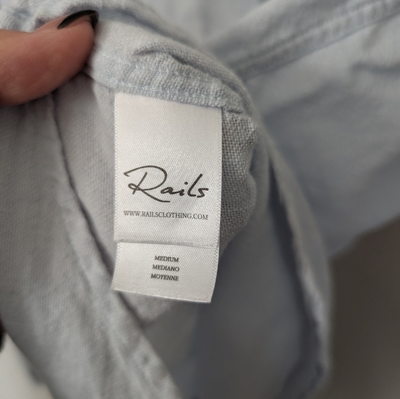 RAILS 100% Cotton Sussex Button Up Shirt Light Blue - Picture 10 of 13